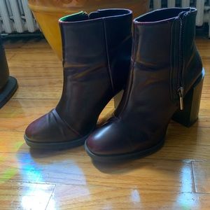 zara maroon booties